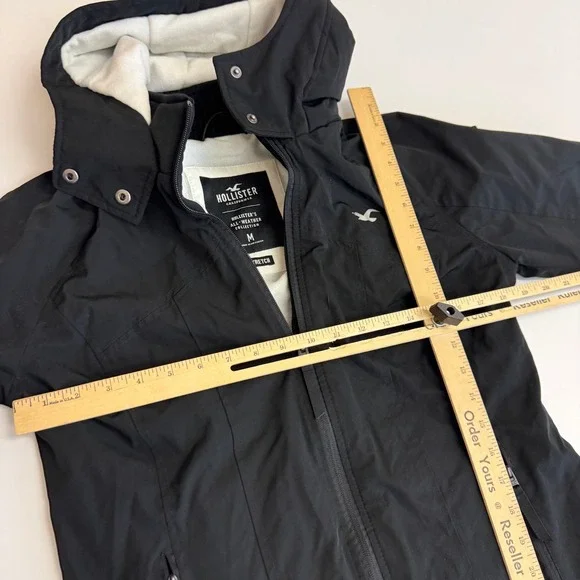Hollister Jacket Womens Medium Black All Weather Hooded Fleece Lined Gorpcore - Picture 7 of 9
